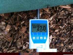 Moisture content of the wood chip is regularly checked